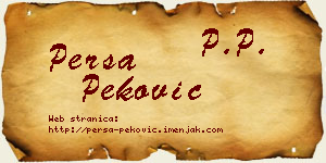 Persa Peković vizit kartica